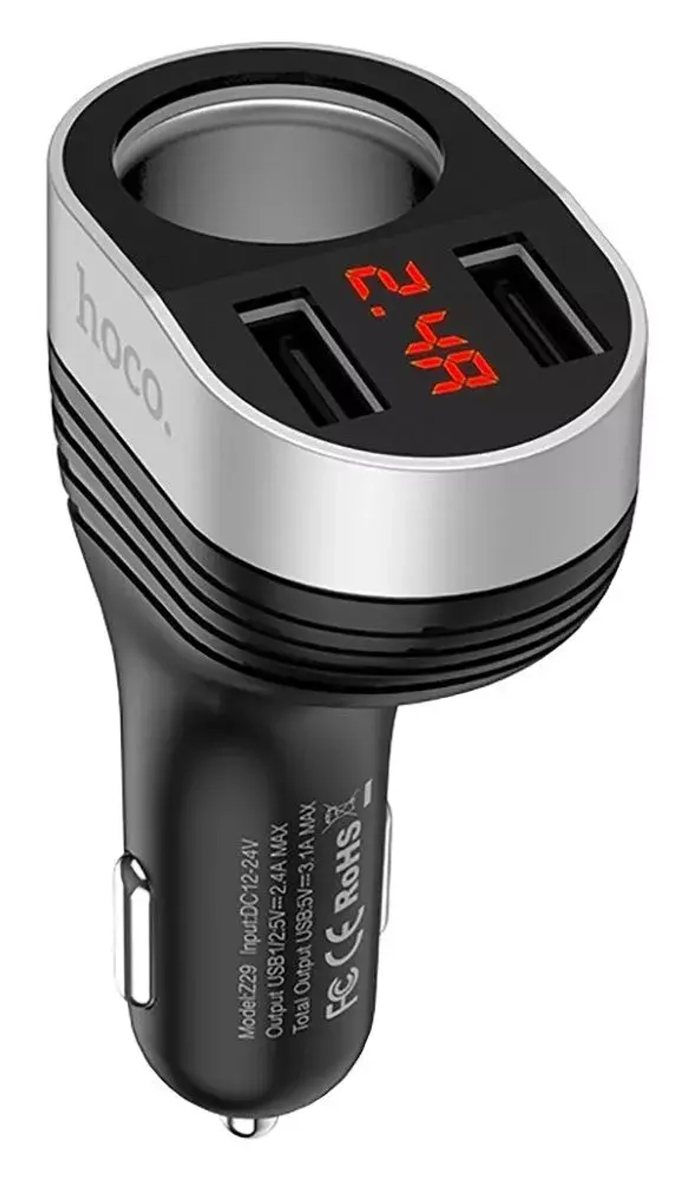 АЗУ с кабелем micro 2USB 3.0А Hoco Z39 black