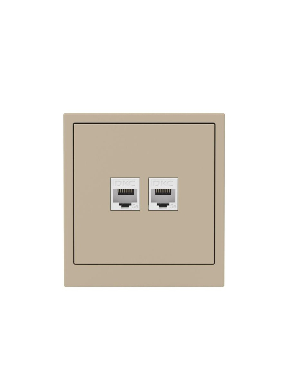 Розетка компьютерная 2-м KANT RJ45 кат.5E без шторки ванильн. марципан DKC 7015664