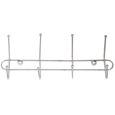 Вешалка овальная 2-х позиционная 4 крючка 35*8*13см хром, ВК4/1-350