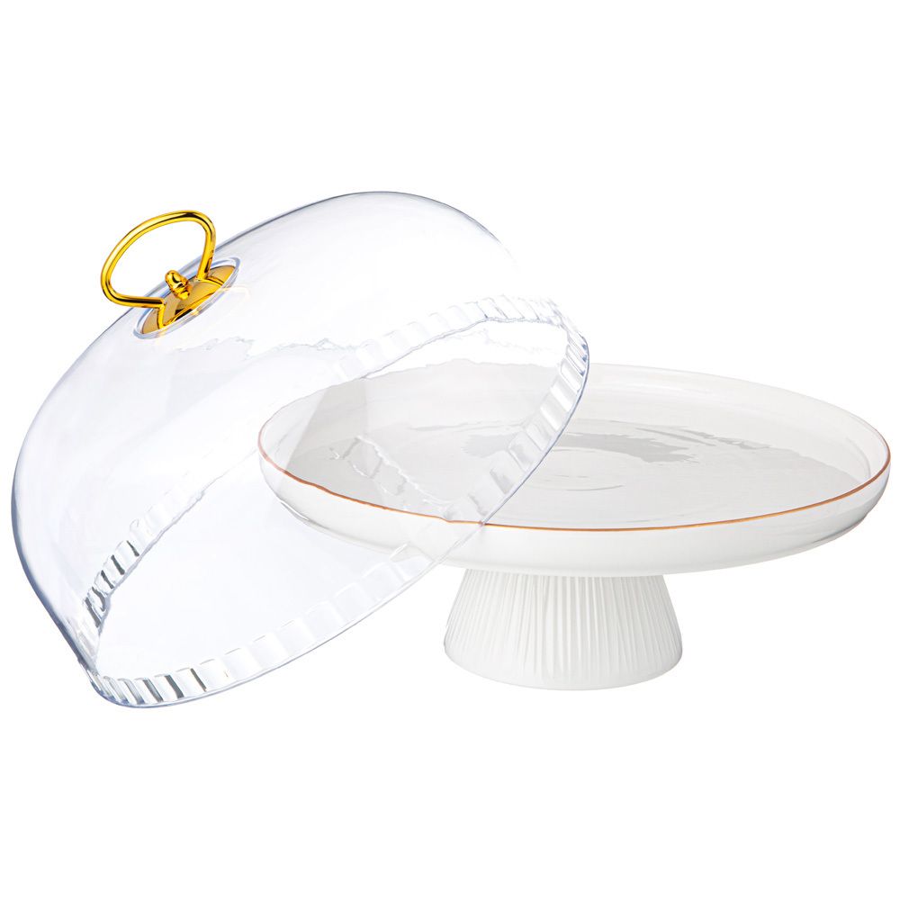 ТОРТОВНИЦА LEFARD "HERBAL" НА НОЖКЕ 28*23,5 СМ С ПЛАСТИКОВОЙ КРЫШКОЙ (КОР=6ШТ.)