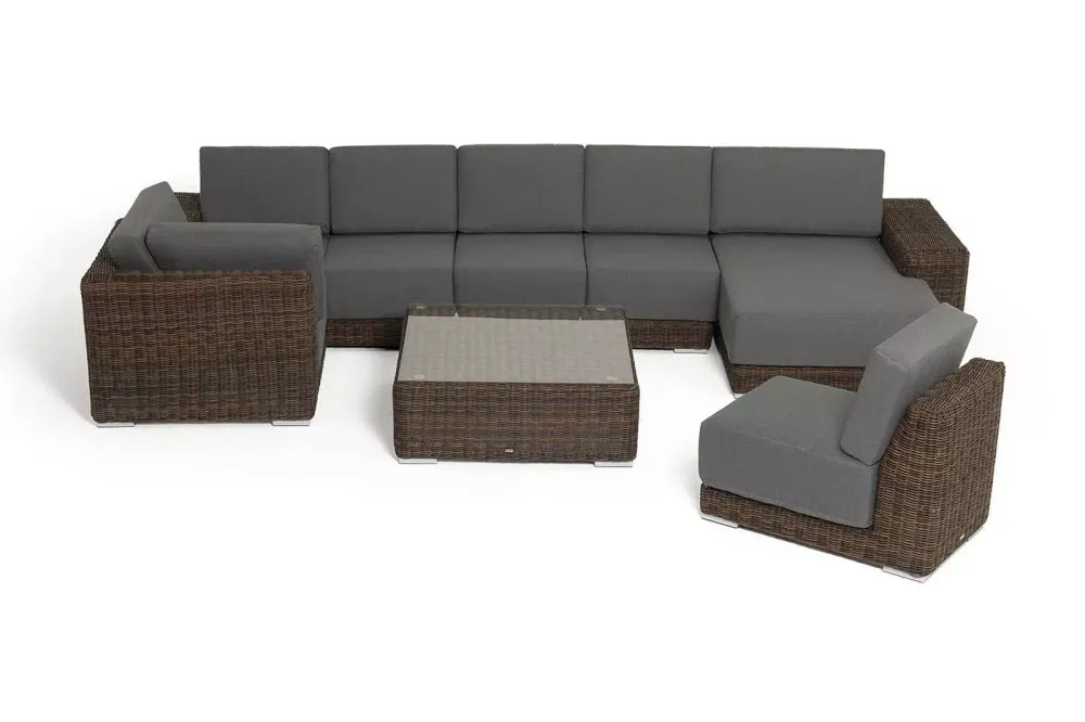 "Капри" трансформирующаяся лаунж-зона из искусственного ротанга, цвет коричневый