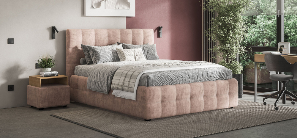 Кровать BOSS Велюр Royal пион NEW