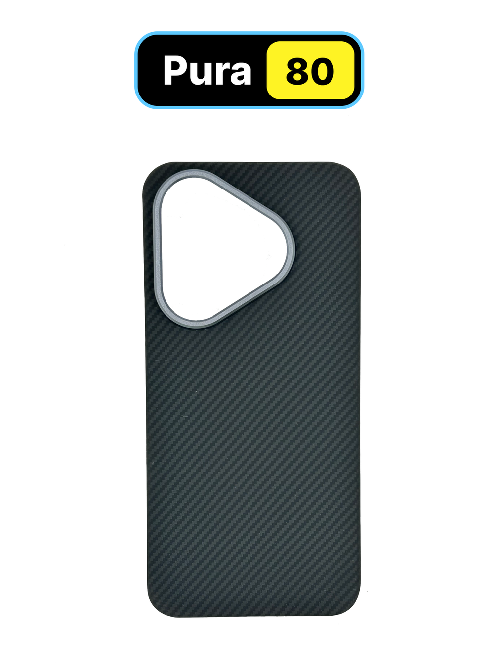 Карбоновый чехол MosSeller для Huawei Pura 80 с Магсейф, черный