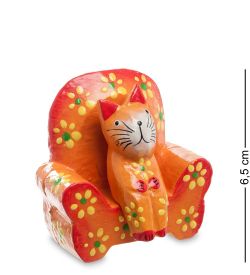 Decor and Gift 28-008 Статуэтка КОШКА на диване, цвет-оранжевый