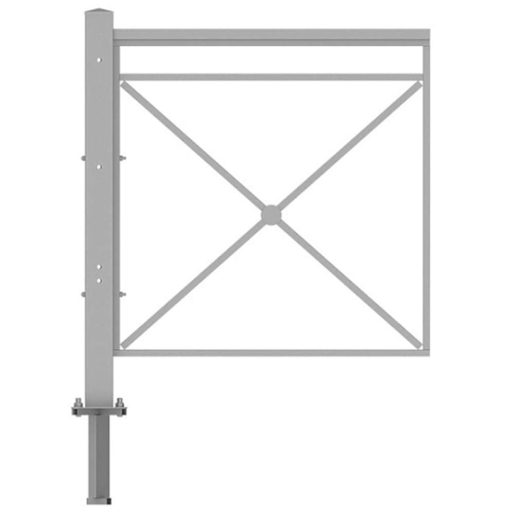 Пешеходное ограждение ПО-1 Крест тип 1 укороченное (секция + стойка), стойка 80х80 съемная, порошковая окраска