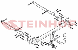Фаркоп Steinhof M-150 для Mercedes E-Class купе c207 2009-2016, Mercedes E-Class кабриолет a207 2009-2016(паспорт и сертификат в комплекте)(без электрики)