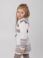 Кардиган вязаный на молнии с капюшоном для девочки