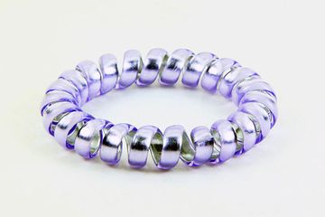 Резинка для волос "Спираль" (сирень/серебро)