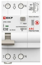 Устройство защиты от дугового пробоя  EKF afdd-rcbo-2-32C-30em-pro