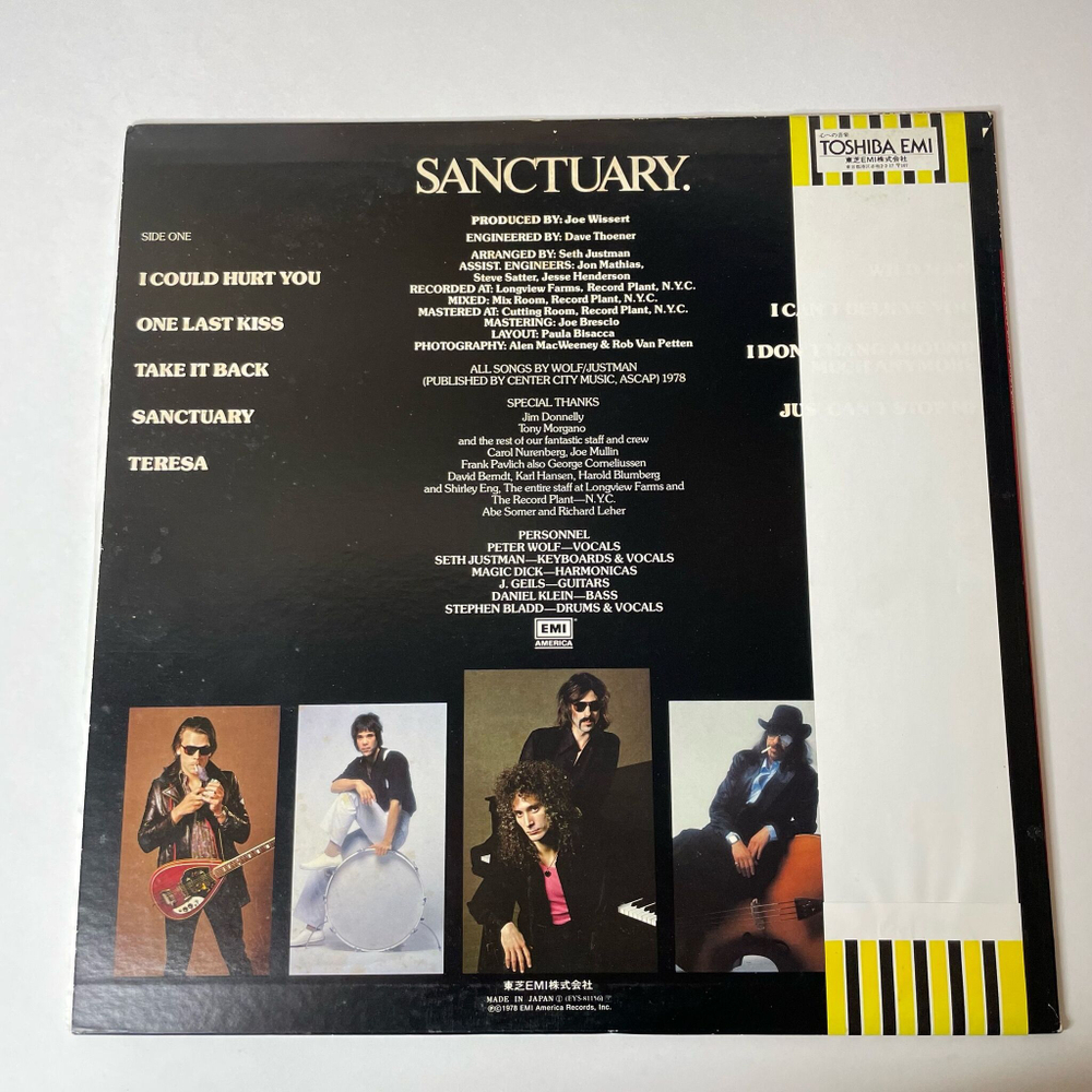 Винтажная виниловая пластинка LP The J Geils Band Sanctuary (Japan 1978) (Obi) I Could Hurt You