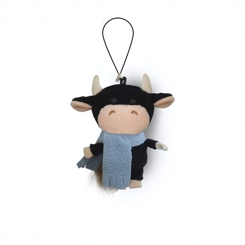 Бычок Черный в Голубом Шарфике, 11см