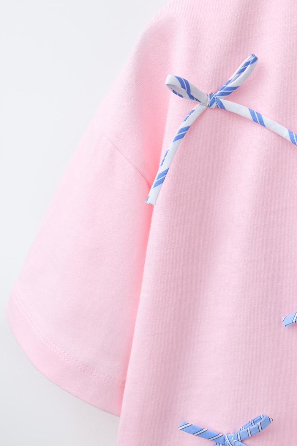 ZARA ФУТБОЛКА С БАНТИКАМИ, РОЗОВЫЙ