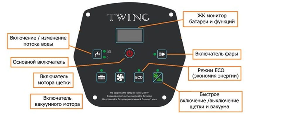 Аккумуляторная поломоечная машина Twinc B50 24V100AhLi30A (51см/55л)