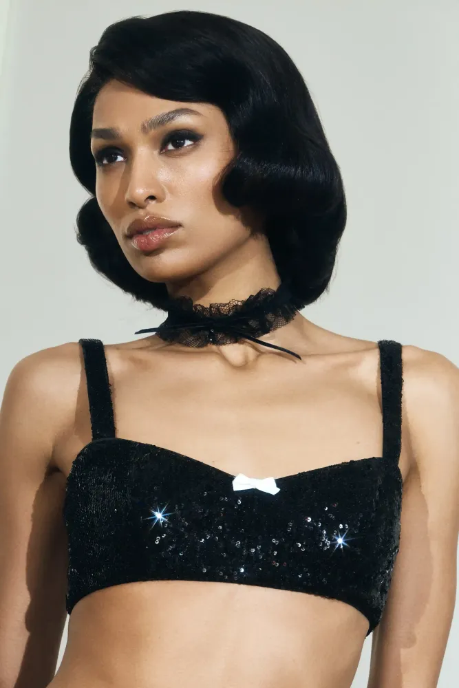 Kit, чокер из черного кружева и бархатной ленты