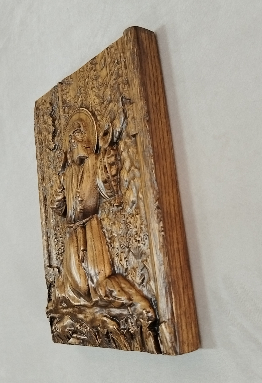 Деревянная икона Серафима Саровского