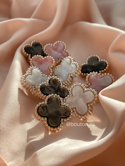 Пуговицы  перламутр цветок розовый 21,5 мм