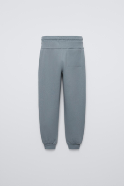 ZARA ОДНОТОННЫЕ БРЮКИ-ДЖОГГЕРЫ ИЗ МЯГКОЙ ТКАНИ, ВЫЦВЕТШИЙ СИНИЙ
