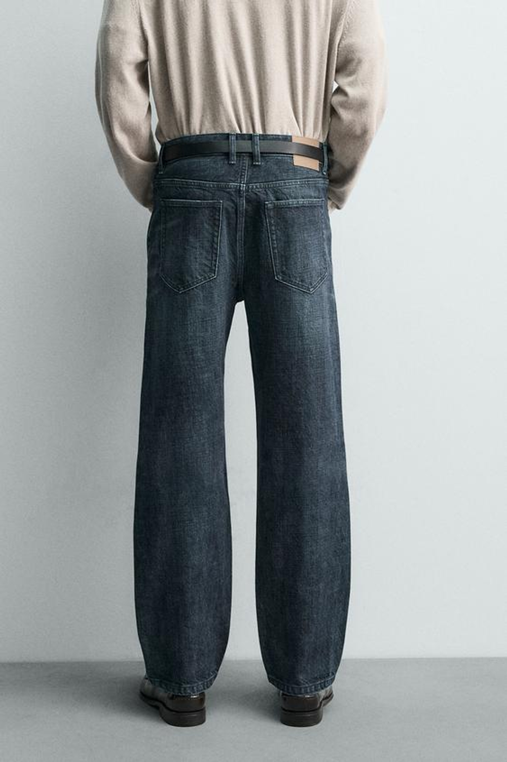 ZARA ДЖИНСЫ RELAXED SELVEDGE ДЛИНОЙ ДО ЩИКОЛОТКИ, МОРСКОЙ СИНИЙ