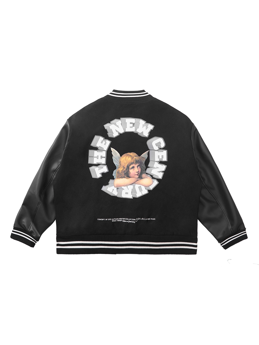 Бомбер HARSHandCRUEL "The New Century Angel Back Logo" Varsity Jacket