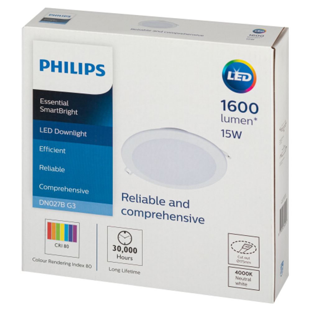 Светильник светодиодный встраиваемый Philips 929002674002 DN027B 15Вт 4000К 220-240В D175 | Встраиваемые LED светильники