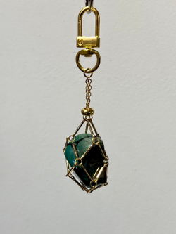 Авоська-брелок для кристаллов золотистая