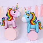 Шар 3D (23"/58 см) Фигура, Единорог Радужный, Розовый