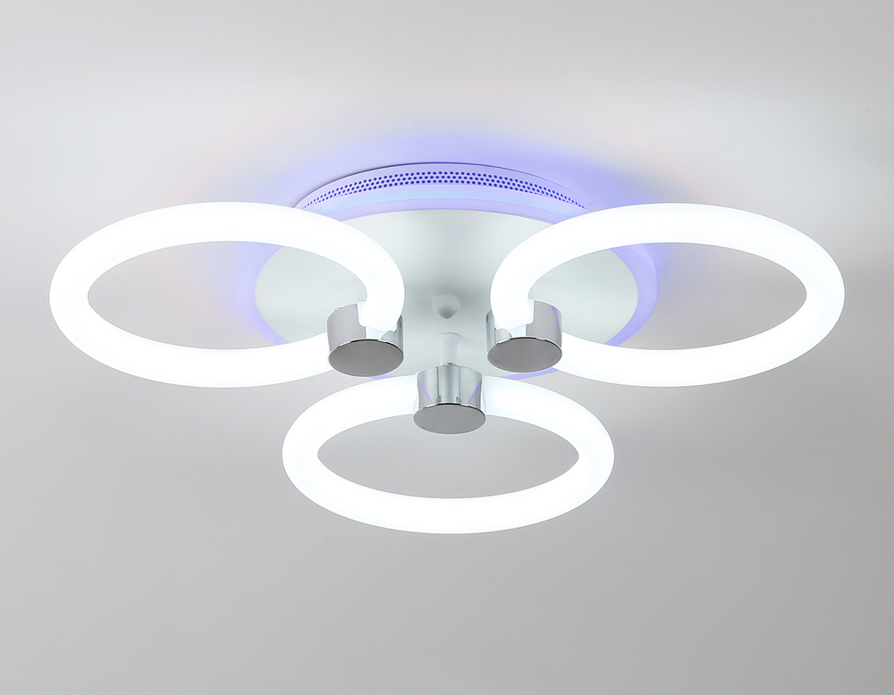 Светильник светодиодный потолочный FA3838/3 WH белый 42W 3000K-6400K+RGB D458*80 (ПДУ РАДИО 2.4G)