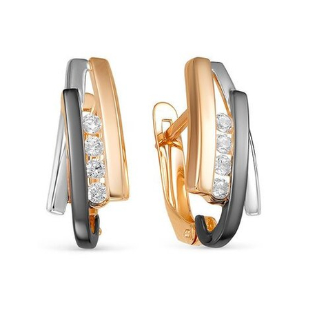 Серьги из золота с фианитами