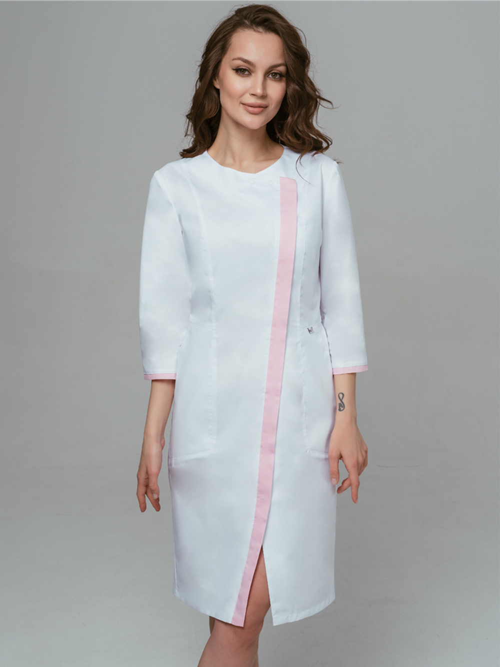 Халат медицинский женский | Х-262 ак 3/4 клеон стрейч