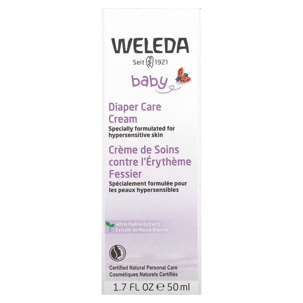 Weleda, Baby, крем для ухода за подгузниками, экстракты белой мальвы, 50 мл (1,7 жидк. унц.)