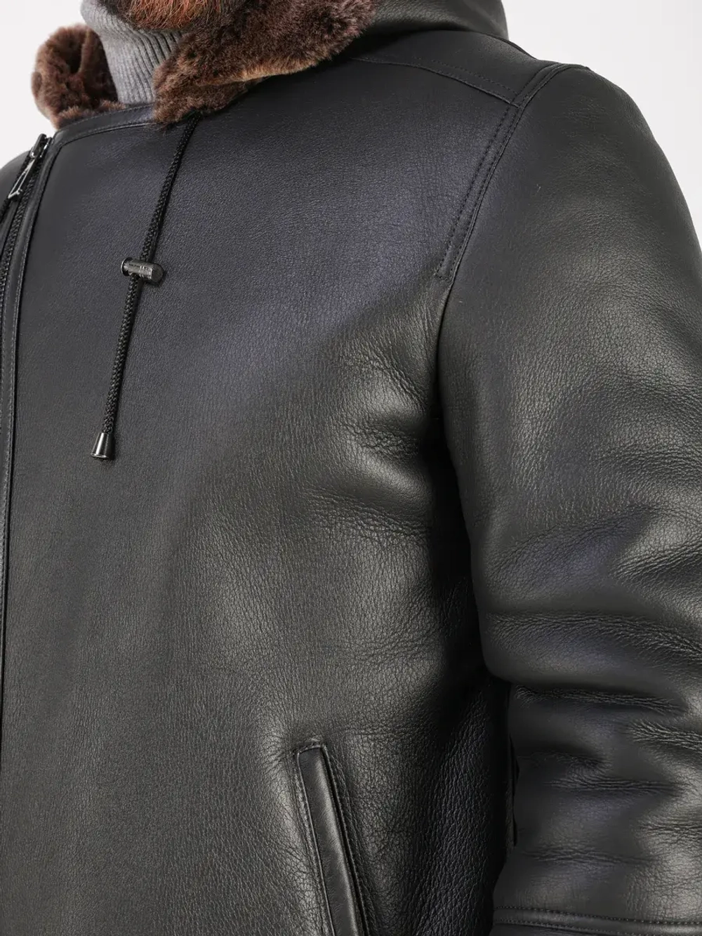 Дубленка зимняя куртка натуральная с капюшоном косуха