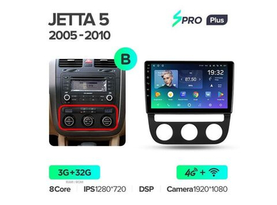 Магнитола Teyes SPRO Plus 3-32 Volkswagen Jetta 5 2005 — 2010 (B) 10.2"