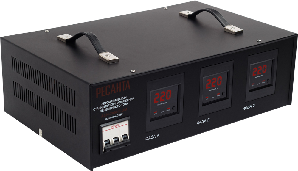 Стабилизатор напряжения РЕСАНТА АСН-3000/3-ЭМ
