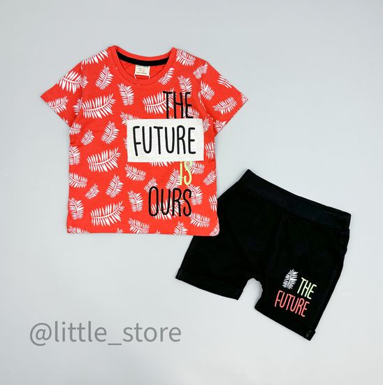 Комплект хлопковый "Future" терракот/черный