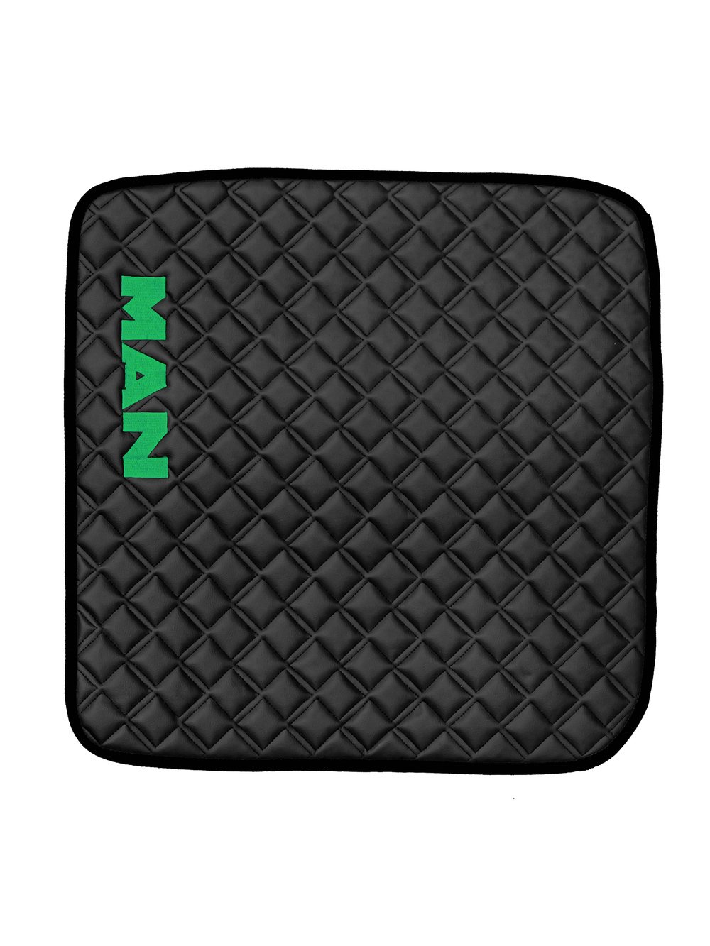 Ковры MAN TGX с 1-м ящиком (механика) (экокожа, черный, черный кант, зеленая вышивка)