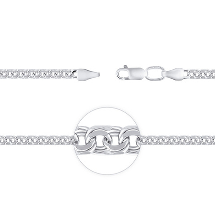 Браслет из серебра, плетение бисмарк