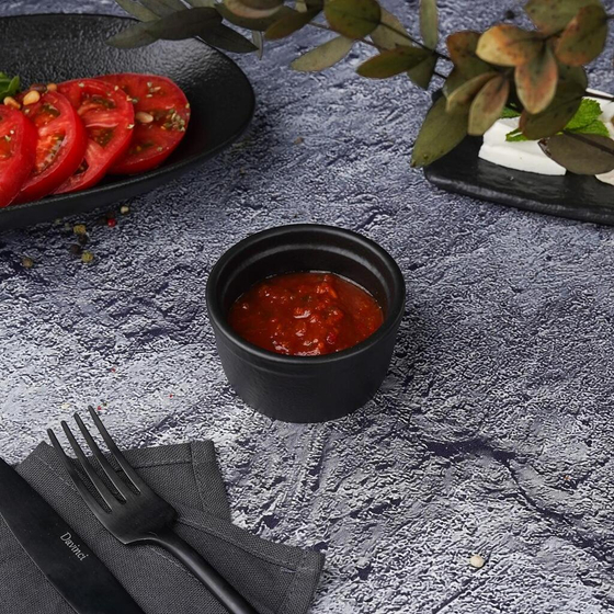 Соусник 110 мл d 7,7 см h4,1 см круглый Smooth Black Raw Stellar P.L. Proff Cuisine [12]