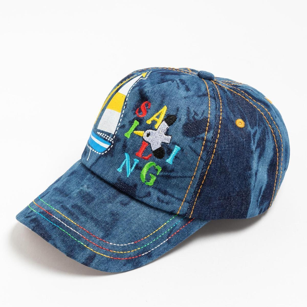 Кепка для мальчиков А.HK 20036, джинс, р-р 54-56 6767176