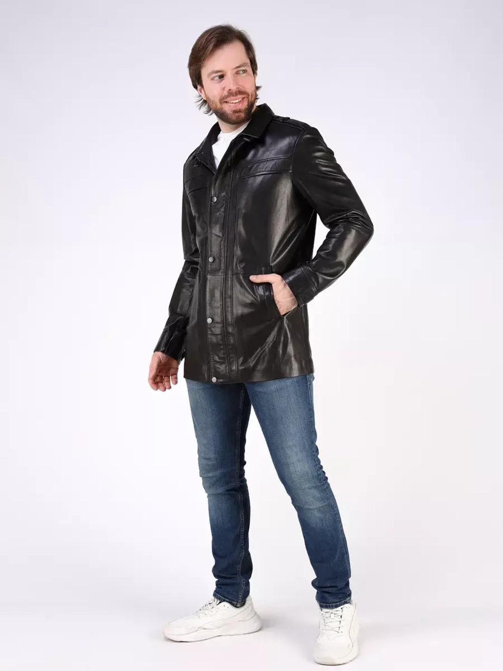 Кожаная куртка демисезонная Турция пальто