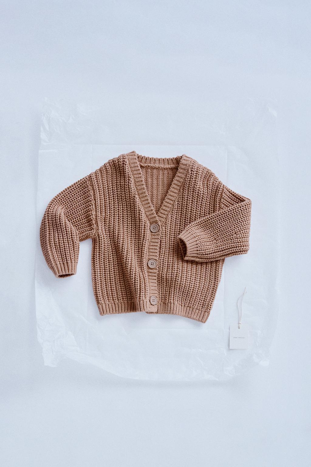 ZARA TIMELESZ - КАРДИГАН КРУПНОЙ ВЯЗКИ, ТЕРРАКОТОВЫЙ