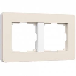 Рамка на 2 поста Werkel Split (айвори/белый, soft-touch) W0023066
