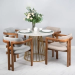 Стул Bradex Home Rich рогожка латте с ножками цвета орех