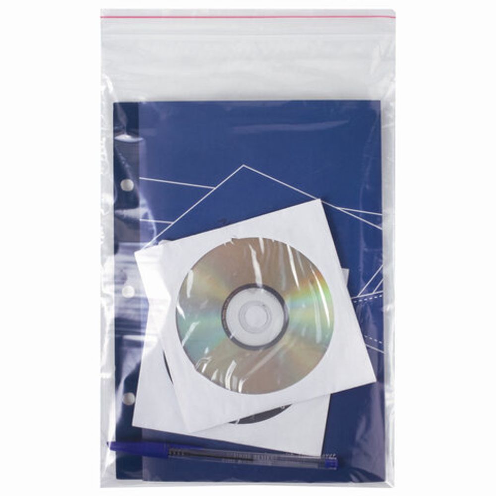 Пакеты с замком (гриппер), комплект 100 шт., 200х250 мм, ПВД, толщина 40 микрон, BRAUBERG, 606215