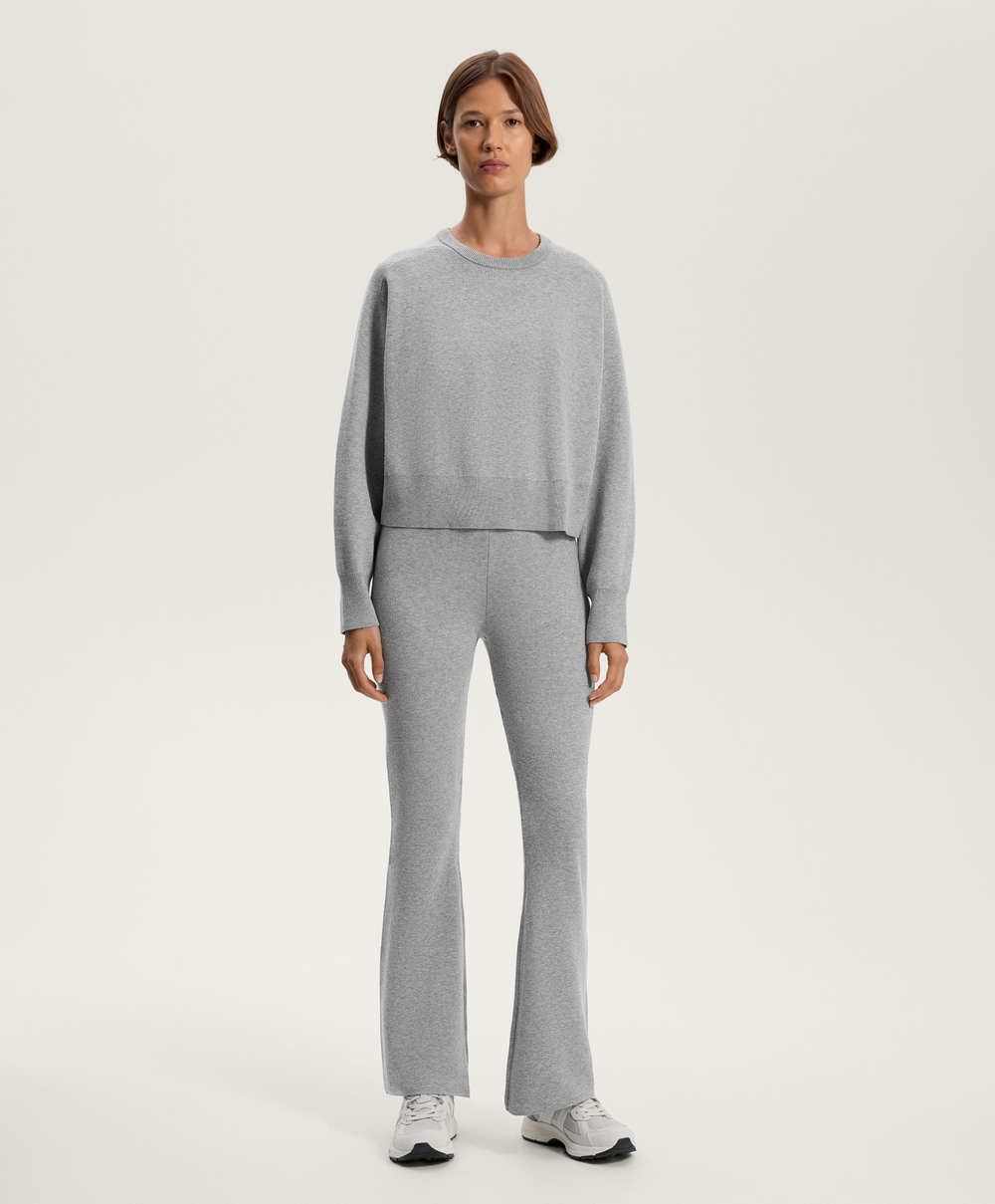 Oysho Вязаный джемпер с круглым вырезом, серый