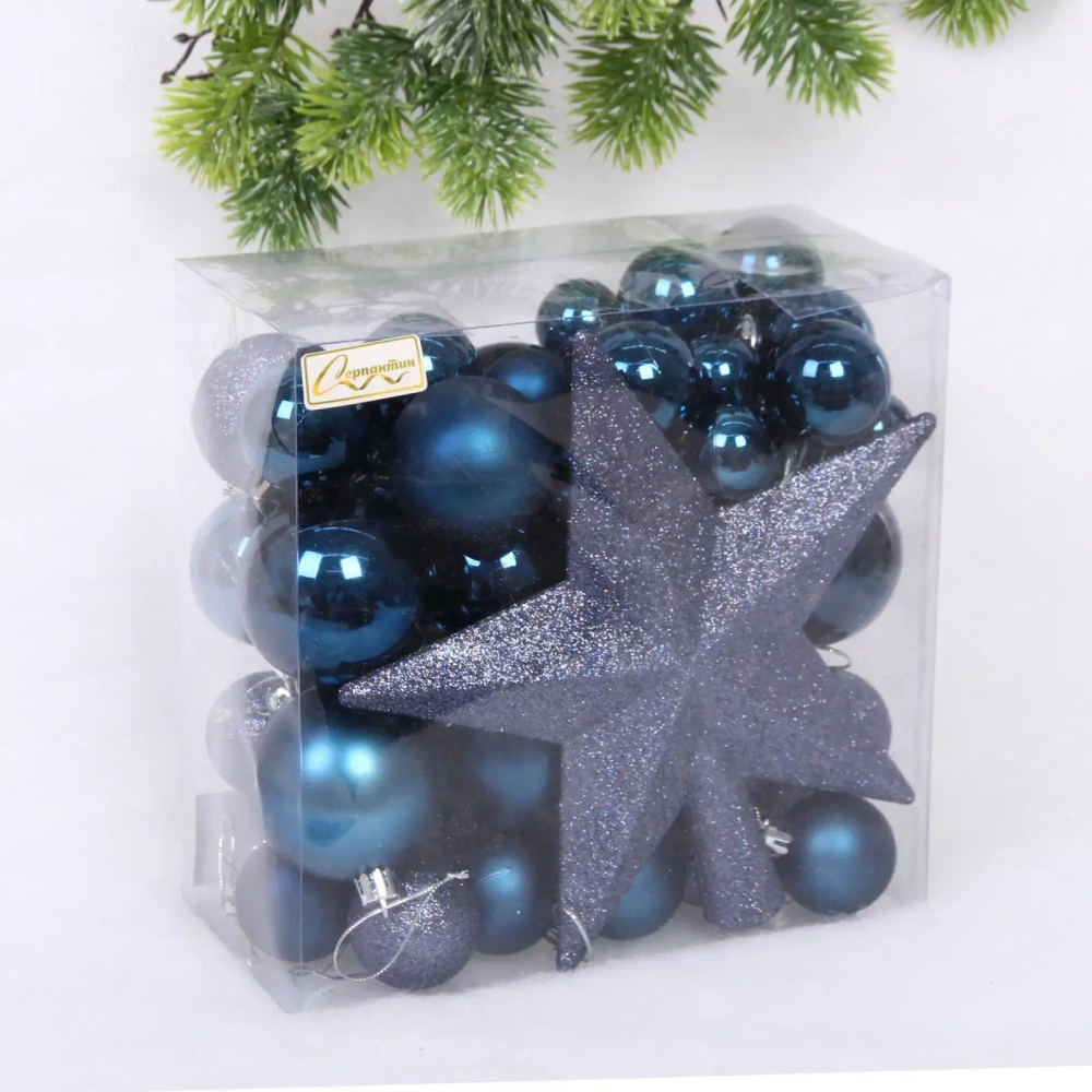 Набор ёлочных украшений «Brilliant fairy tale» 52 предмета, Сапфир