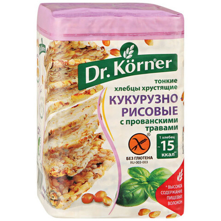 Dr.Korner хлебцы кукурузно-рисовые прованские травы,100 гр