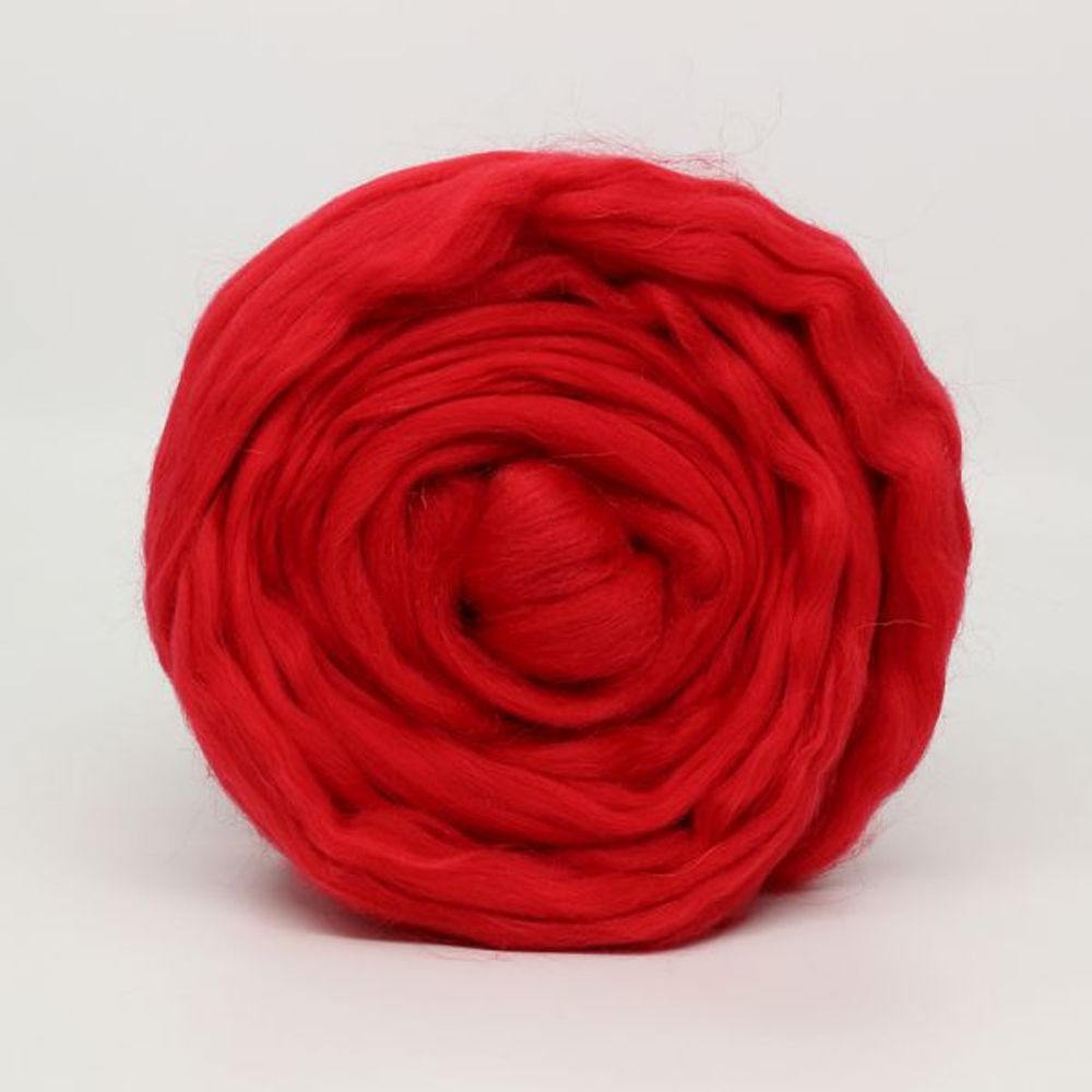 Шерсть для валяния "ТРО", тонкая мериносовая шерсть 100г, красный