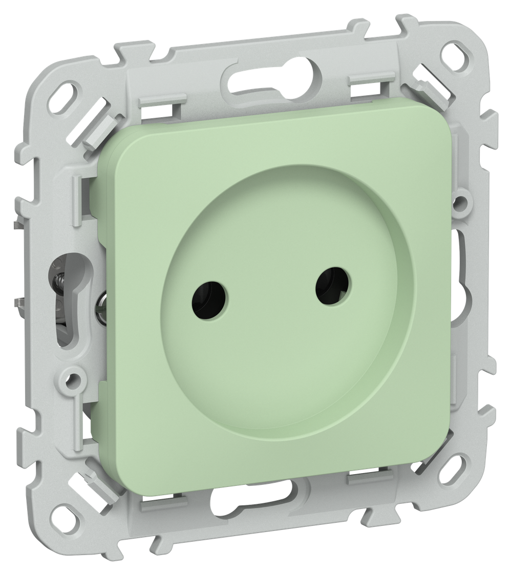 FLITE Розетка без заземления без защитных шторок безвинтовое крепление 10А РС01-1-ФлФ фисташковый IEK