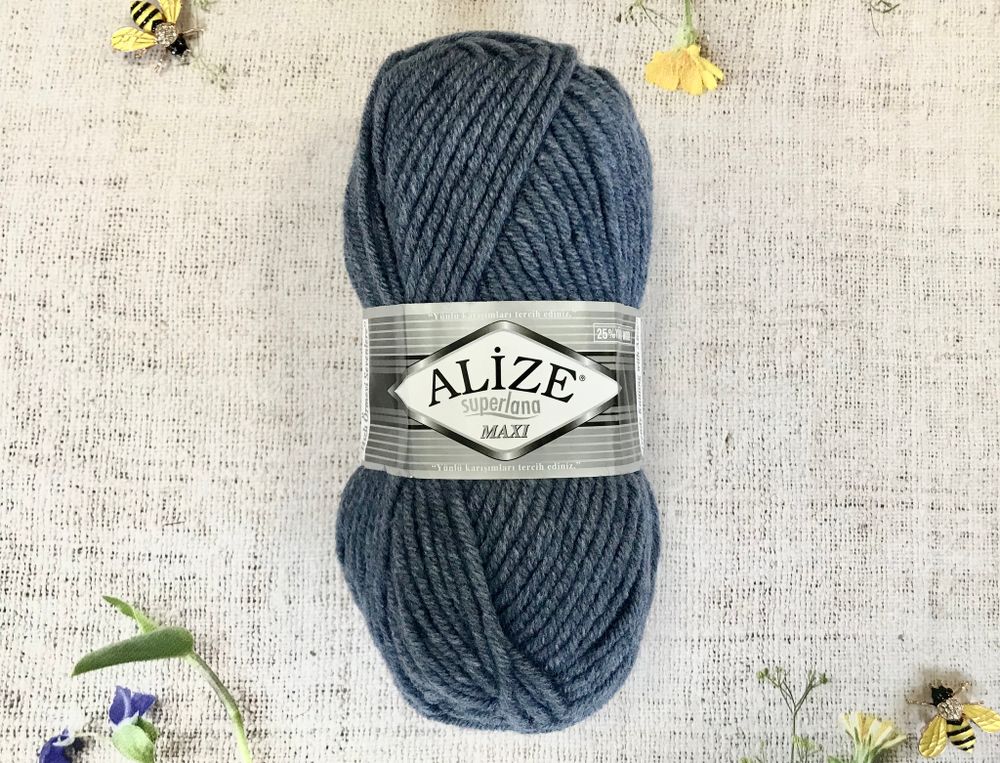 Пряжа ALIZE &quot;Superlana maxi&quot; 203 джинс меланж