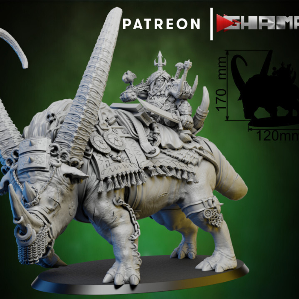 Grand Alliance Destruction Ogor Mawtribes Ogre Kingdoms Предводитель огров на рогатом носороге миниатюра для dnd, днд, pathfinder, фентези, Настольная игра, НРИ, Варгейм, РПГ